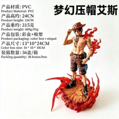 24CM One Piece Portgas·D· Ace Cartoon Anime PVC Figure