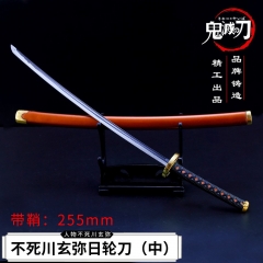 鬼灭之刃 不死川玄弥日轮刀合金模型 动漫周边武器钥匙口26厘米