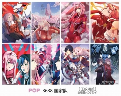 42*29CM 8pcs/set DARLING in the FRANXX Cartoon Anime Paper Poster