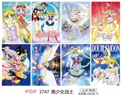 42*29CM 8pcs/set Pretty Soldier Sailor Moon Cartoon Anime Paper Poster