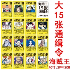 42*29cm 15pcs/set One Piece Cartoon Anime Paper Poster