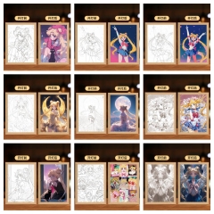 美少女战士灯光画厂家批发diy发光动漫装饰画小夜灯创意相框摆台