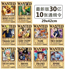 42*29CM 10pcs/set One Piece Cartoon Anime Paper Poster