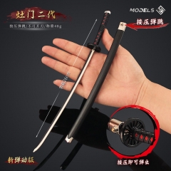 鬼灭之刃周边 弹动版武士刀灶门二代炭治郎兵器模型合金玩具摆件