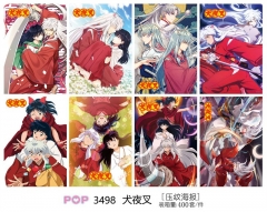 42*29CM 8pcs/set Inuyasha Cartoon Anime Paper Poster