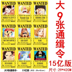 42*29cm 9pcs/set One Piece Cartoon Anime Paper Poster