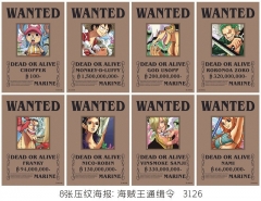 42*29CM 8pcs/set One Piece Cartoon Anime Paper Poster