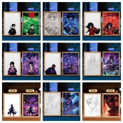 16 Styles Naruto Cartoon Anime Light Painting Night Light Led Photo Wooden Frame Lamp