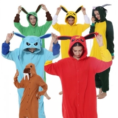 15 Styles Pokemon Eevee Cartoon Cosplay New Kawaii Pyjamas Warm Winter Anime Flannel Pajamas