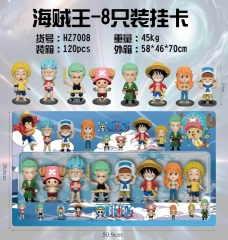 8PCS/SET One Piece Cartoon Anime PVC Figure Toy