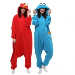 2 Styles Sesame Street Cartoon Cosplay New Kawaii Pyjamas Warm Winter Anime Flannel Pajamas