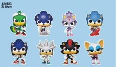 8PCS/SET 10cm Sonic the Hedgehog Cartoon Anime PVC Figure Toy