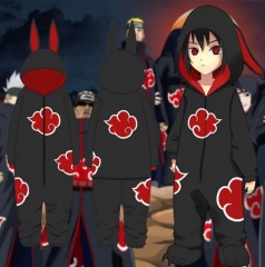 Naruto Akatsuki Cartoon Cosplay New Kawaii Pyjamas Warm Winter Anime Flannel Pajamas