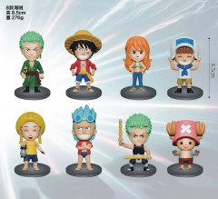8PCS/SET 8.5cm One Piece Cartoon Anime PVC Figure Toy
