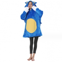 Sonic the Hedgehog Cartoon Cosplay New Kawaii Pyjamas Warm Winter Anime Hooded Hoodie