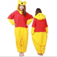 Winnie the Pooh Cartoon Cosplay New Kawaii Pyjamas Warm Winter Anime Flannel Pajamas