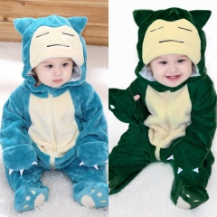 2 Styles Pokemon Snorlax Cartoon Cosplay New Kawaii Pyjamas Warm Winter Anime Flannel Pajamas