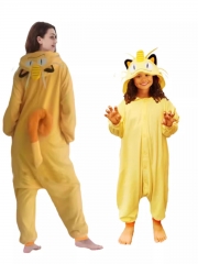 Pokemon Meowth Cartoon Cosplay New Kawaii Pyjamas Warm Winter Anime Flannel Pajamas