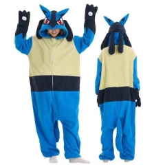 2 Styles Pokemon Lucario Cartoon Cosplay New Kawaii Pyjamas Warm Winter Anime Flannel Pajamas