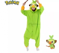 Pokemon Grookey Cartoon Cosplay New Kawaii Pyjamas Warm Winter Anime Flannel Pajamas