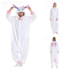 Pokemon Eevee Cartoon Cosplay New Kawaii Pyjamas Warm Winter Anime Flannel Pajamas