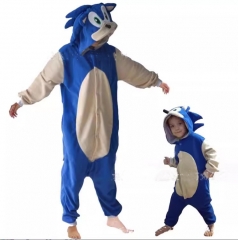 Sonic the Hedgehog Cartoon Cosplay New Kawaii Pyjamas Warm Winter Anime Flannel Pajamas