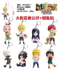 8PCS/SET Naruto Cartoon Anime PVC Figure Toy Keychain