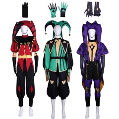 跨境怪胎马戏团cos服pierrot&harlequin万圣节cos服全套小丑制服