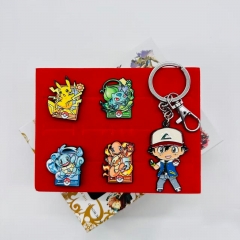 2 Styles Pokemon Cartoon Pin Anime Brooch Set