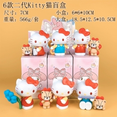 6PCS/SET 7cm Hello Kitty Cartoon Surprise Blind Box Anime PVC Figure Toy