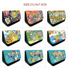 10 Styles Pokemon Cartoon Pencil Box Anime Pencil Bag
