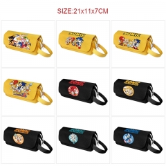 10 Styles Sonic the Hedgehog Cartoon Pencil Box Anime Canvas Pencil Bag