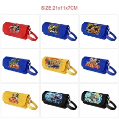 10 Styles Naruto Cartoon Pencil Box Anime Canvas Pencil Bag
