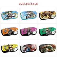 10 Styles Attack on Titan/Shingeki No Kyojin Cartoon PU Pen Bag Students Anime Pencil Bags