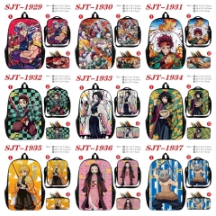 10 Styles Demon Slayer: Kimetsu no Yaiba Cartoon Anime Backpack Bag+Lunch Bag+Pencil Bag Set