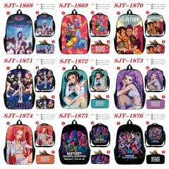10 Styles K-Pop: Demon Hunters Cartoon Anime Backpack Bag+Lunch Bag+Pencil Bag Set