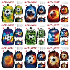 16 Styles Football Star Cartoon Anime Backpack Bag+Lunch Bag+Pencil Bag Set
