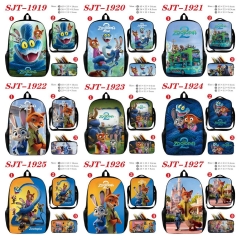 10 Styles Zootopia Cartoon Anime Backpack Bag+Lunch Bag+Pencil Bag Set