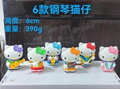 6PCS/SET 6cm Hello Kitty Cartoon Anime PVC Figure Toy