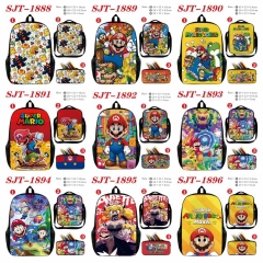 11 Styles Super Mario Bro Cartoon Anime Backpack Bag+Lunch Bag+Pencil Bag Set