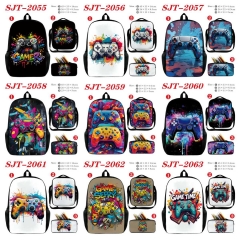 10 Styles Nintendo Game Boy Cartoon Anime Backpack Bag+Lunch Bag+Pencil Bag Set