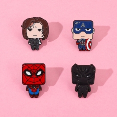 4 Styles Superhero Movie Captain America Cartoon Pin Anime Alloy Brooch