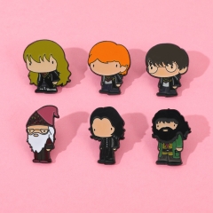 6 Styles Harry Potter Cartoon Pin Anime Alloy Brooch