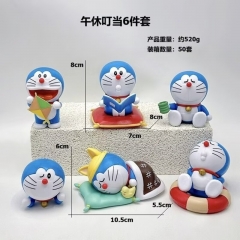 6款午休哆啦A梦叮当猫 手办，高约：5-8cm，重量：520g，包装：OPP袋装