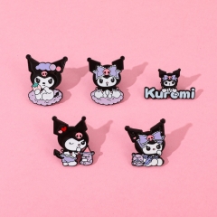 5 Styles Sanrio Kuromi Cartoon Pin Anime Alloy Brooch