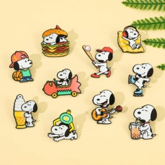 10 Styles Snoopy Cartoon Pin Anime Alloy Brooch