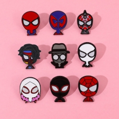 9 Styles Spider-Man Cartoon Pin Anime Alloy Brooch