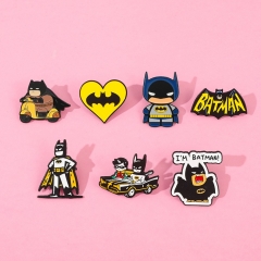 7 Styles Batman Cartoon Pin Anime Alloy Brooch