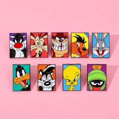 9 Styles Looney Tunes Bugs Bunny Cartoon Pin Anime Alloy Brooch