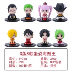 Q版 8款坐姿海贼王（黑底） 手办，高约：6-7cm，重量：360g，包装：OPP袋装